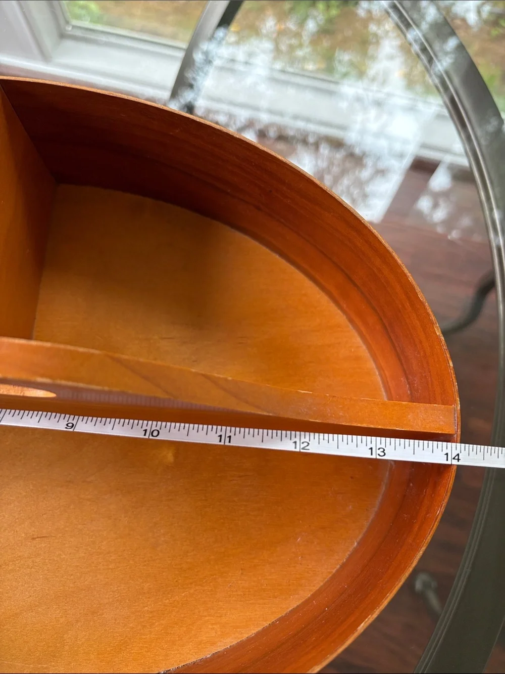 VTG Classic Shaker-Style Oval Wooden Divided Carrier Tray